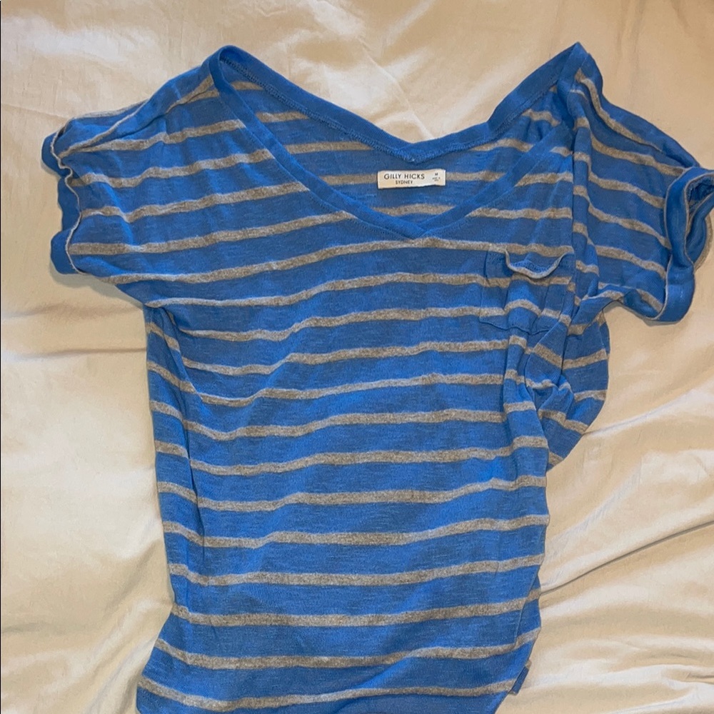 Gap Striped Blue and Gray T-Shirt